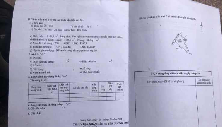 Cơ hội sở hữu ngay 3114m2 đất ở phù hợp làm nghỉ dưỡng tại Lương Sơn, Hòa Bình.