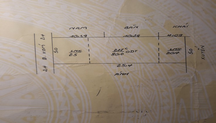 BÁN 125/80M ĐẤT Ở TẠI TỔ 1O TT XUÂN MAI CM HN OTO VÀO TẬN ĐẤT,GIÁ CHỈ 700TR/TỔNG DT