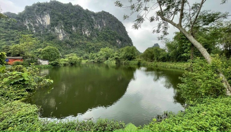 đất view núi đá , có ao . có suối chảy quanh năm tại Hợp Châu - Lương Sơn - Hòa Bình
