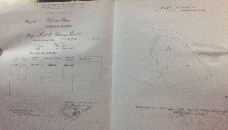 Cần chuyển nhượng mảnh đất 1975m full thổ cư tại Kim Bôi, Hoà Bình giá đầu tư..